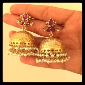 Indian Kundan Pearl Earrings
